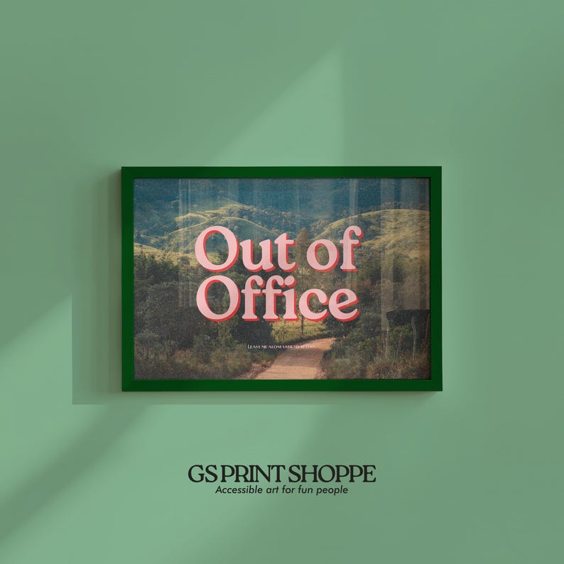 Retro Foto Print: Out of Office, Pink, körniger Stil - Digital Download Bild 6