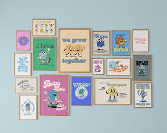 Impressions d'art pour la classe : lot de peintures murales pour galerie d'art pour enfants (téléchargement numérique)