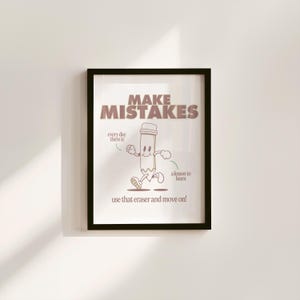 Impresión de arte digital para aulas y habitaciones infantiles: impresiones de dibujos animados modernos, vintage y positivos. Descarga instantánea. ¡Comete errores!