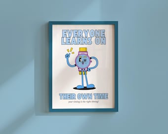 Cartoon Wall Art Print: Retro Colorful Design (Digital Download)