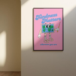 Kindness Matters Art Print: Retro Classroom Poster with Positivity image 3