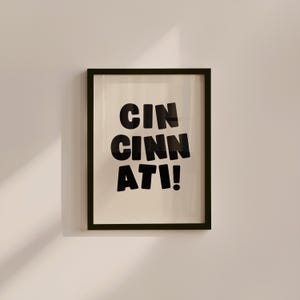 Cincinnati Art Print,Digital Art Download,Cincinnati Wall Art,Cute Trendy Art,Cincinnati Posters,Cincinnati Wall Poster,Beige Posters