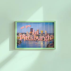 Impressões de arte digital, Vejo você em Pittsburgh, Impressões de fotos retrô, Impressão de arte fotográfica retrô, pôster de Pittsburgh, cartão postal de Pittsburgh, pôster de Pittsburg