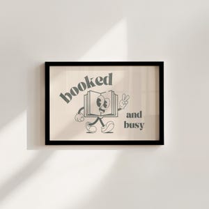 booked and busy, landscape reading art, booked and busy prints, booked and busy art, gs print shoppe, horizontal art print, reading decor