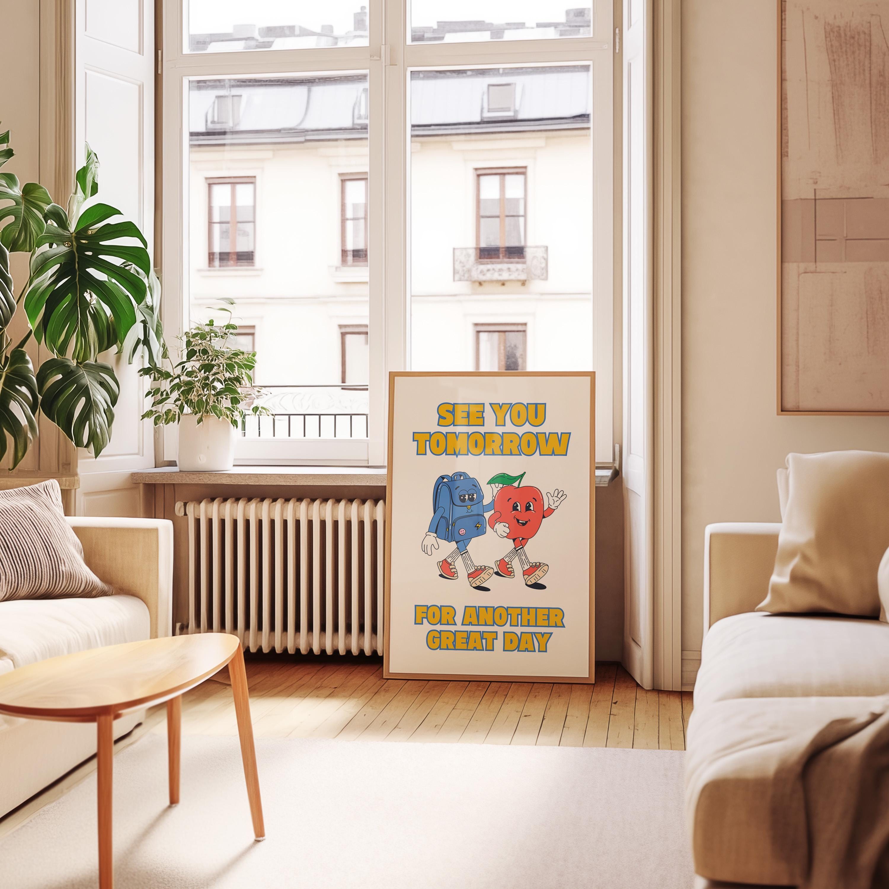 See You Tomorrow Print: Quirky Retro Kids Art (digital File) - Etsy