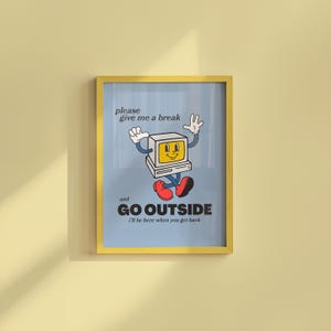 ちょっと休憩を-デジタルダウンロード-ウォールアートプリント-レトロインテリア-面白いアートプリント-ダウンロード可能なアート-大きなプリント-コンピューター漫画キャラクタープリント