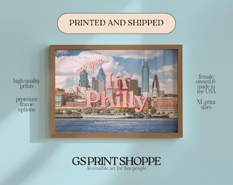 Philadelphia Art Print Framed Wall Decor Unique Housewarming Gift