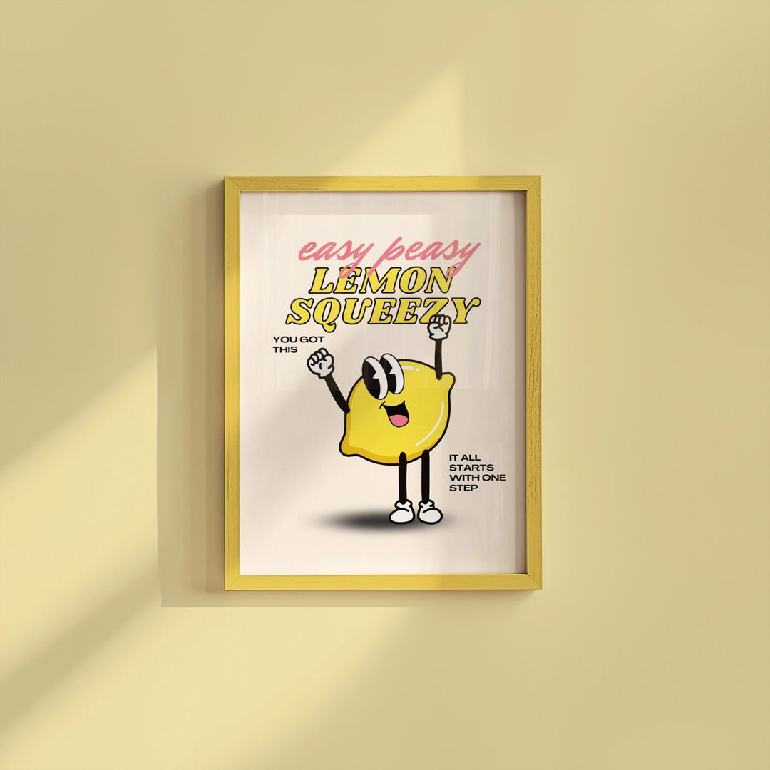 VERY ONEアートポスター Easy Peasy Lemon Squeezy Poster: Colorful Kids Classroom Art - Etsy