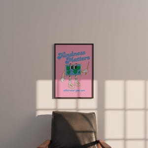 Kindness Matters Art Print: Retro Classroom Poster with Positivity image 6