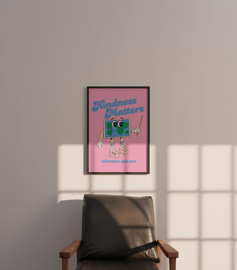 Kindness Matters Art Print: Retro Classroom Poster with Positivity image 6
