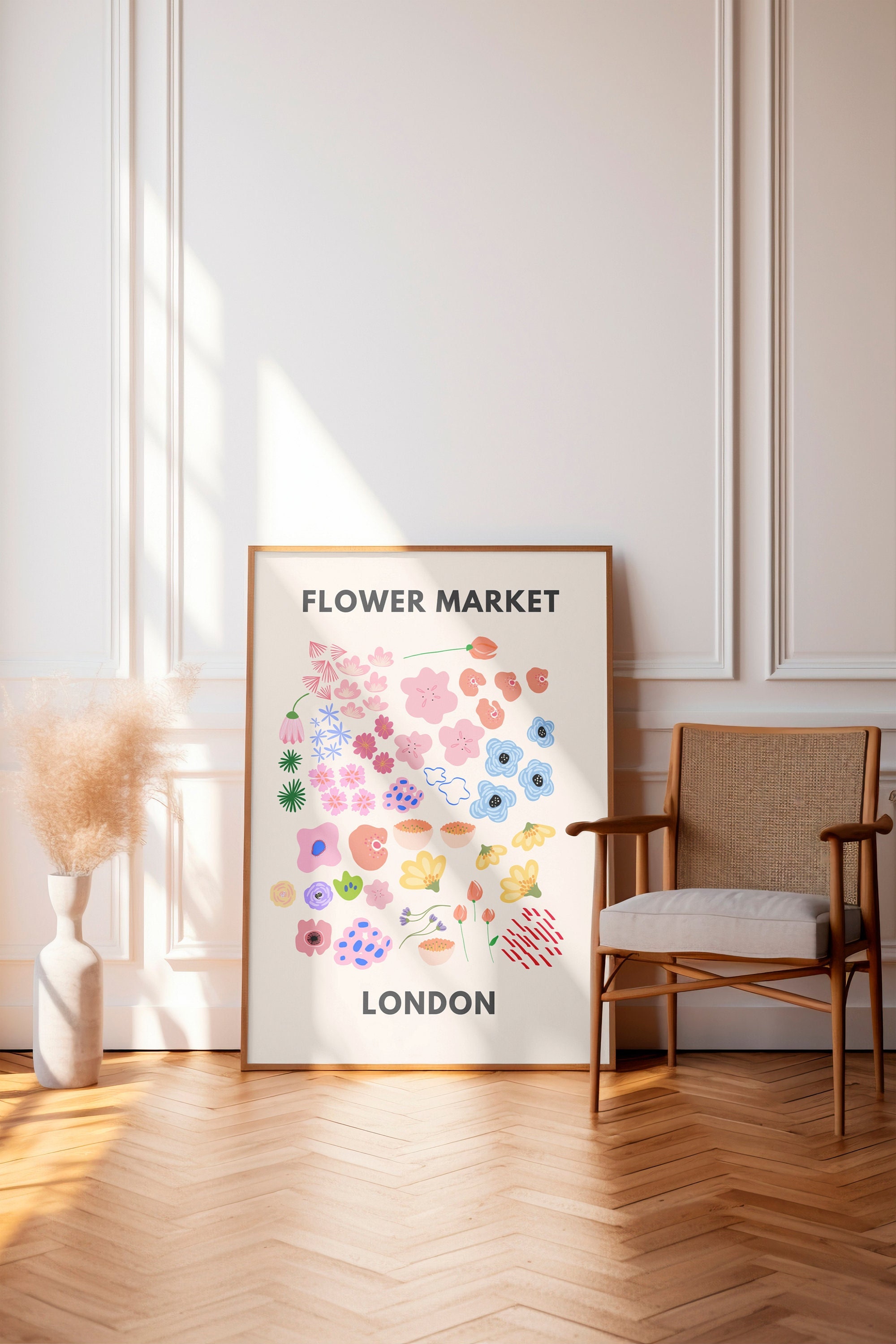 London Flower Market Print: Pastel Botanical Art (digital Download) - Etsy