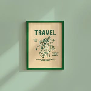 Retro Travel Art Print: Cartoon Backpack (Digital Download)
