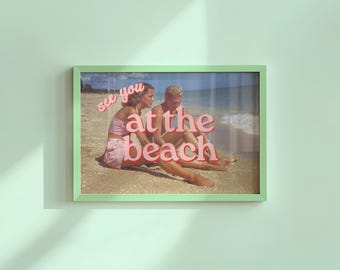 Impresión fotográfica retro de playa: arte digital de estilo vintage