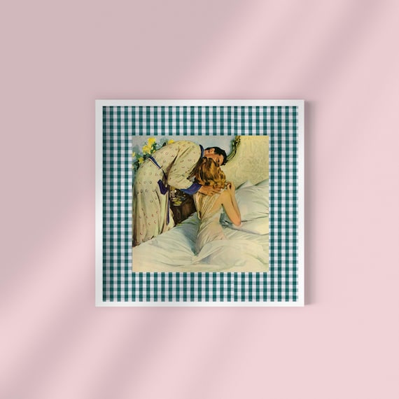 Couple Art Print: Retro Vintage Bedroom Decor (Digital Download)