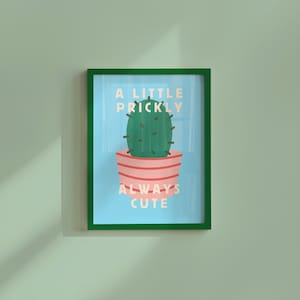 Kaktus Wandkunst, Pastelldruck, Preppy Poster, lustige spielerische Kunst, trendige ästhetische Wohnkultur, buntes Geschenk, Illustrationskunst, GS Print Shoppe