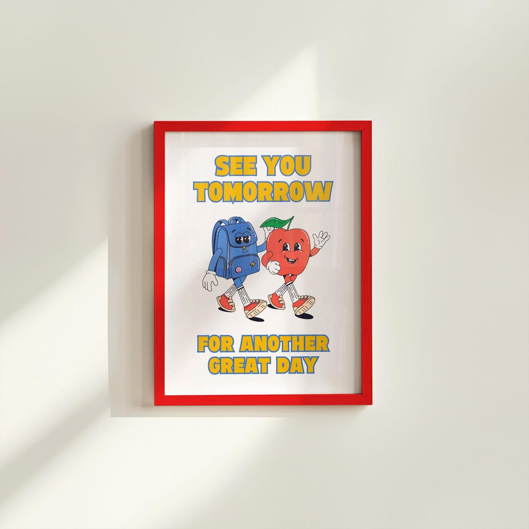 See You Tomorrow Print: Quirky Retro Kids Art (digital File) - Etsy