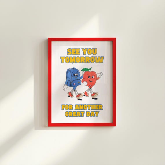 See You Tomorrow Print: Quirky Retro Kids Art (digital File) - Etsy