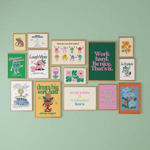 Conjunto de 15 pósteres infantiles, imprimibles escolares, impresiones para salas de juegos, decoración para el aula, paquete de pósteres de aprendizaje, pósteres para el aula, descargas digitales
