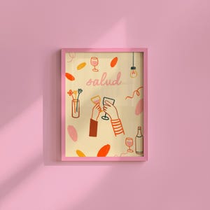 Konsttryck med Salud Cheers: Retro barvagnsdekor (digital nedladdning)