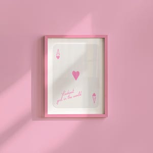 Herz Ass Kunstdruck | Glückliches Mädchen Zitat Poster | Retro Karte Ästhetische Wanddekoration | Trendige Wohnheim Kunst