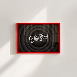 Retro Movie &#39;The End&#39; Poster: Black and White Wall Art (Digital Download)