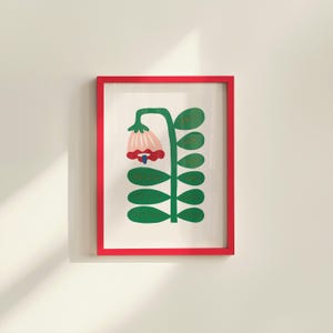 抽象的な花のアート、ピンクのポピーのポスター、デジタルダウンロード、ピンクの花のアートプリント、デジタルプリント、カラフルなポピーアート、マキシマリストアート