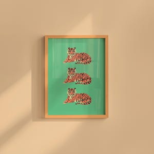 Wydruki cyfrowe, 120 plików, wydruk artystyczny tygrysa, modne wydruki artystyczne, wystrój akademika, pobieranie cyfrowe, modna sztuka, sztuka zwierząt, plakat minimalistyczny