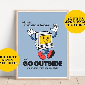 Give Me a Break-digital Download-wall Art Print-retro Decor-funny Art ...