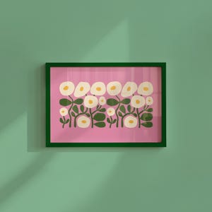 Abstract Floral Print: Pink Botanical Wall Art (Digital Download)