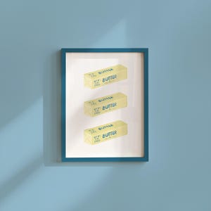Butter Kunstdruck, Butter Food Illustration, Butter Food Print, Retro Pop Art, Abstrakte Küchenkunst, Digitaldruck, Digitale Küche Wandkunst