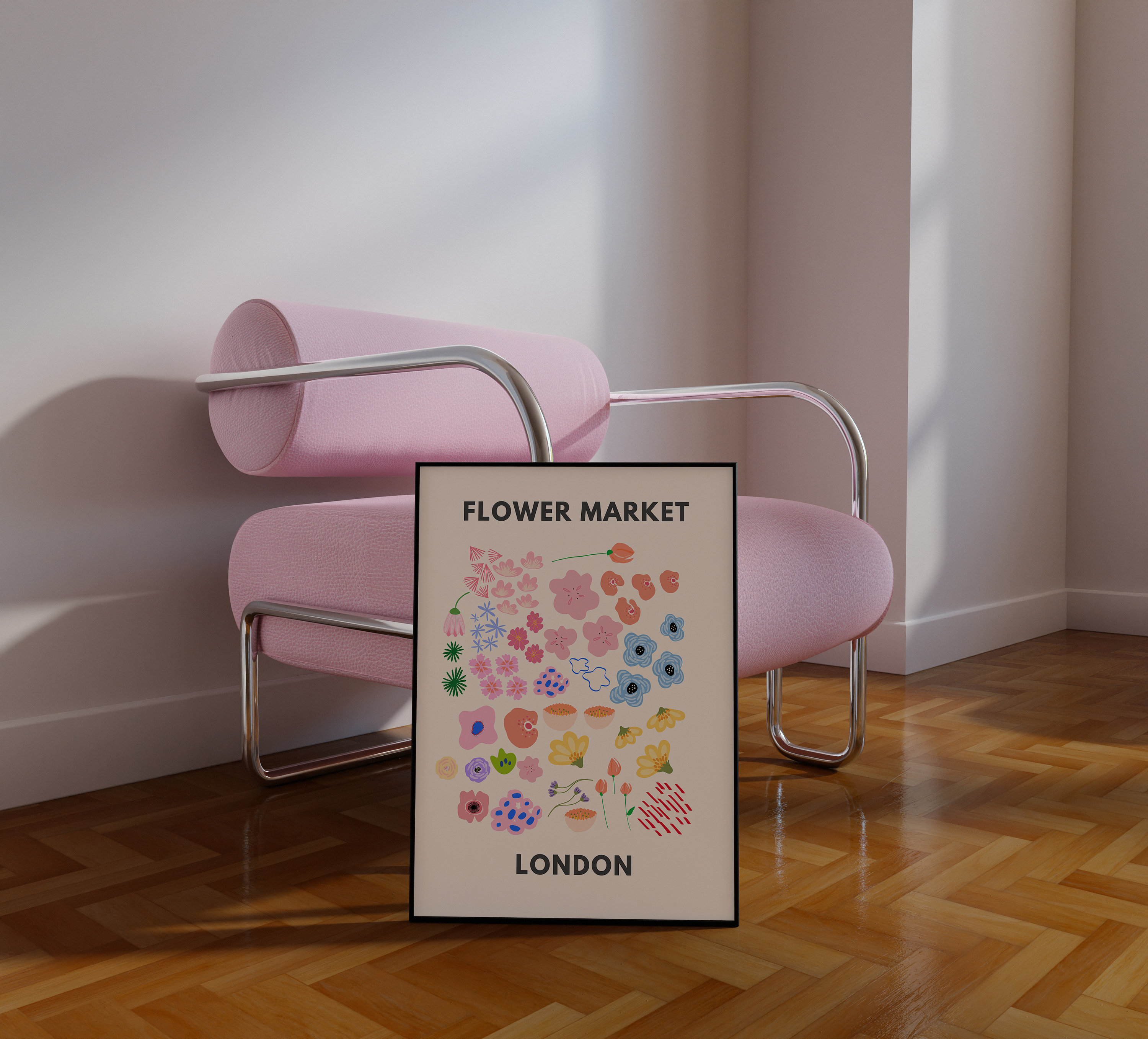 London Flower Market Print: Pastel Botanical Art (digital Download) - Etsy