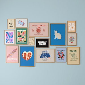 Gallery Wall Set, Exhibition Set of 15 Prints, Matisse Print Set, Preppy Poster Set, Flower Market Print, DIGITAL DOWNLOAD, Trendy Prints
