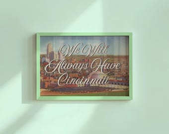 Impressão artística retrô de Cincinnati: pôster de viagem vintage de Ohio (download digital)