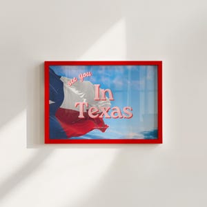 Texas Art Print, Digital Art Prints, See you in Texas, Retro Texas Prints, Retro Photo Art Print, Postcard Art, Trendy Prints, Texas Posters