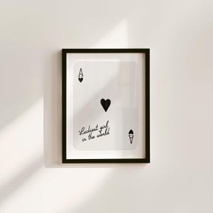 Ás de Copas, Citação de Garota de Sorte, Cartazes de Cartas Retro, Arte da Síndrome de Garota de Sorte, Arte de Parede da Moda, Impressão Estética, Arte de Dormitório, Arte de Ás de Copas