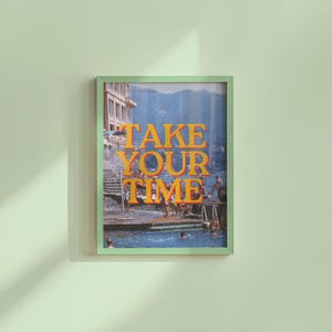 Take Your Time, Retro Photo Art Print, Preppy Art, Bar Cart Decor, Trendy Poster, Italy Posters, Bedroom Art, Italy Prints