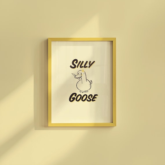 Funny Goose Art Print Edgy Wall Decor for Girly Spaces Digital Download