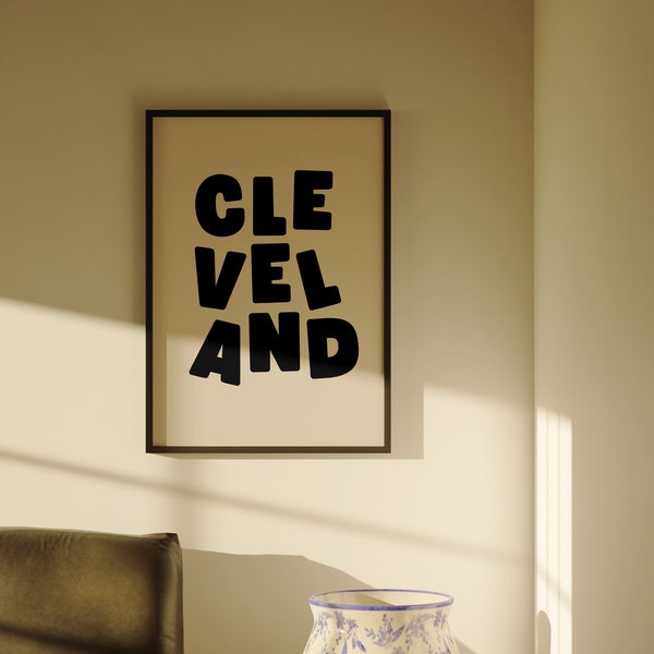 City Digital Prints, See you in Cleveland, Cleveland Prints, Preppy Art, Trendy Location Art, Cleveland Poster, Cleveland Art, Ohio Art
