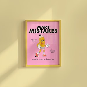 メイクミス ピンク、子供部屋アート、デジタルプリント、漫画アートプリント、メイクミスプリント、トレンディなポスター、ヴィンテージマスコットアート、かわいいアート