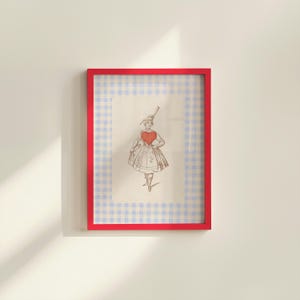 Estilo vintage, lámina de Queen, póster de naipes, decoración de pared, descarga digital, decoración retro, arte imprimible, arte de AQueen, decoración de habitación de niña