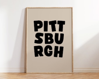 See you in Pittsburgh, Retro Pittsburgh Prints,  Pittsburgh poster, Pittsburgh Art Print, Pitt Posters, Pittsburgh Digital Art Print