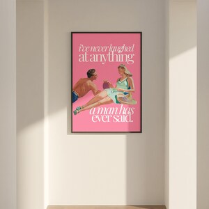 Wall Art Print, Pink Aesthetic Art, Apartment Art, Feminist Art, Living Room Decor, Retro Funny Women Art