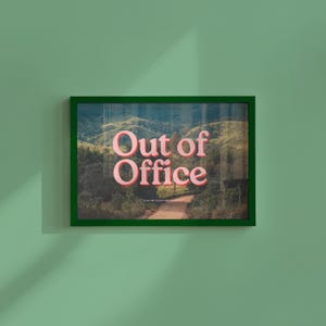 Retro Foto Print: Out of Office, Pink, körniger Stil - Digital Download Bild 1