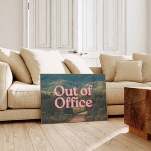 Out of Office Poster, Large Office Posters, GS Print Shoppe, Out of Office Large Art, Funny Office Posters, Office Decor, Matte Poster