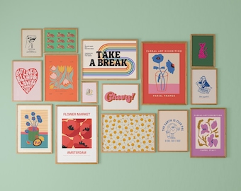 Gallery Wall Set, Exhibition Set of 15 Prints, Matisse Print Set,Museum Poster Set, Flower Market Prints, DIGITAL DOWNLOAD, Preppy Prints