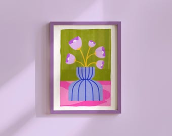 Floral Market Print: Pastel Wildflower Art (Digital Download)