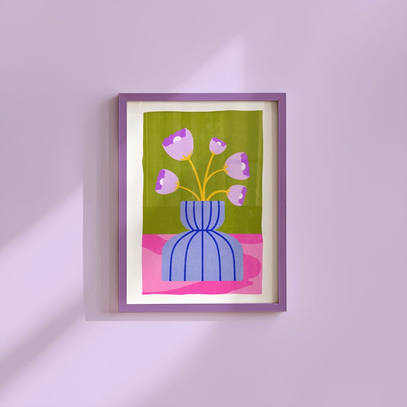 Bloemenmarktprint: pastelkleurige wilde bloemenkunst (digitale download) afbeelding 1