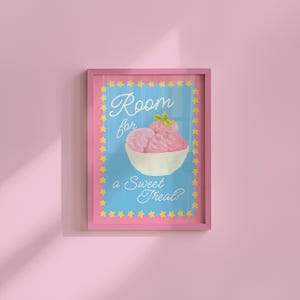 Hand Drawn Sorbet Poster, Sweet Treat Print, Cute Kitchen Art, Vintage Food Print, Retro Minimal Kitchen Art, Sweet Treat, GS Print Shoppe