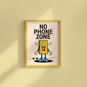 Stunning Classroom Art Prints, Vintage Mascot Cartoon Art, Teacher Posters, Digital Download, School Decor, No Phones Poster, High Quality