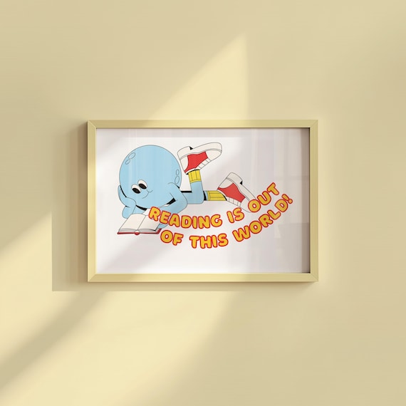 Reading Art Print: Retro 70s Style - Digital Download